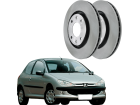 Disco de Freio Dianteira HIPPER FREIOS para Peugeot 206 1.6 16V 2000 até 2008 266mm Ventilado
