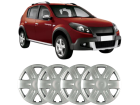 Calota Roda Prateada GRID para Renault Sandero 2008 até 2023 Aro 15