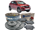 Kit Disco de Freio MDS Renault Kwid 1.0 12V 2019 até 2024 Ventilado