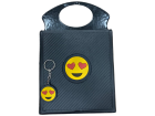 Lixinho Universal para Carro Chaveiro Preto Emojis Diversos